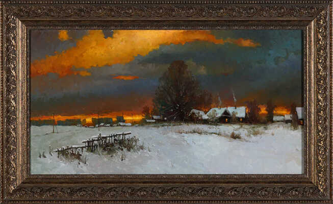 Быков Виктор Александрович. Вечер на окраине деревни 